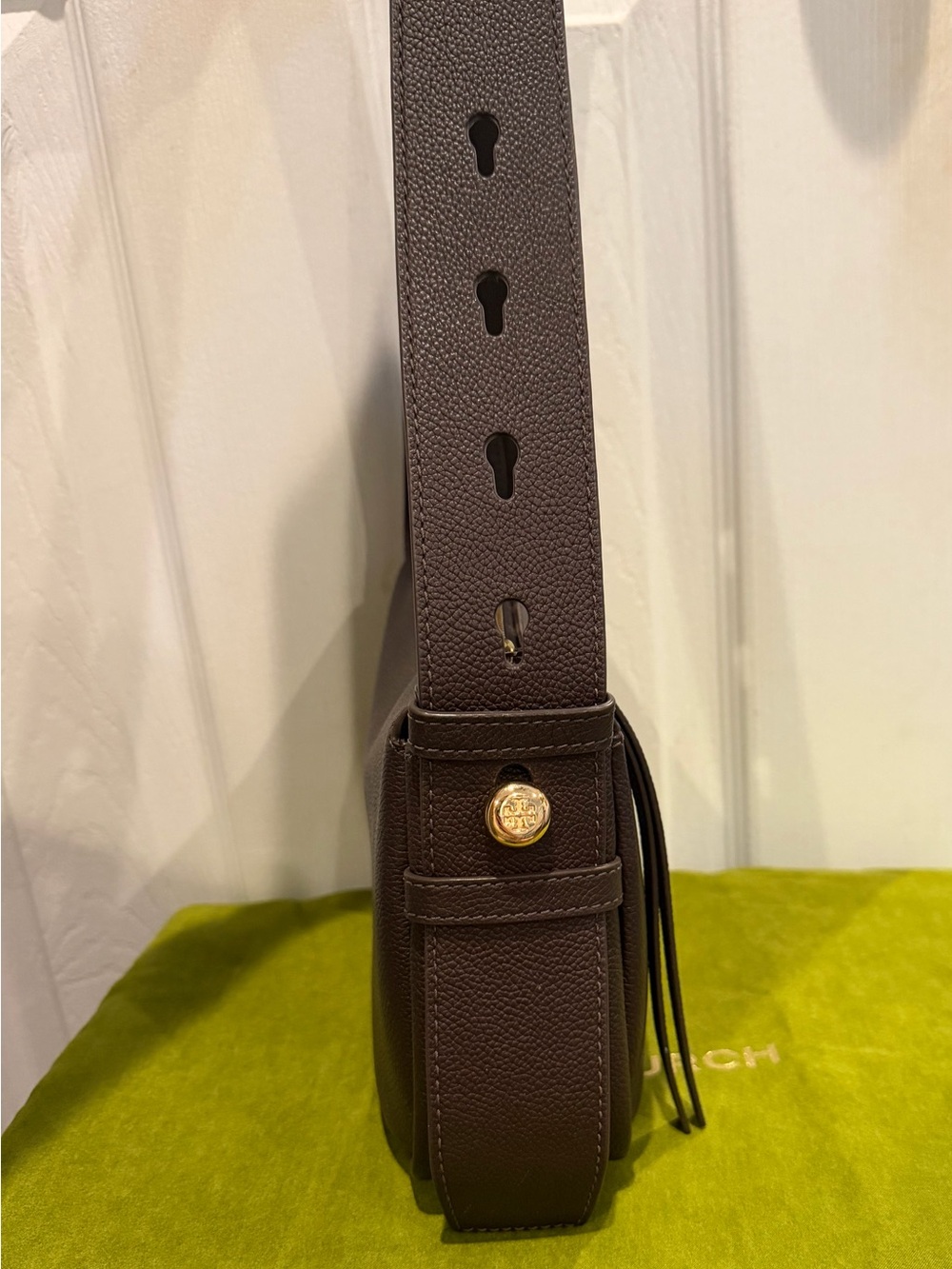 Tory Burch Romy Shoulder Bag Deep Brown Small - Picture 9 of 9